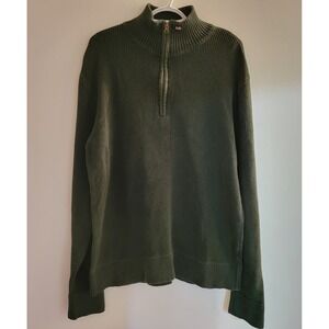 Ralph Lauren Polo Jeans Company 1/4 Zip Ribbed Sweater Men's Size XL Olive Green